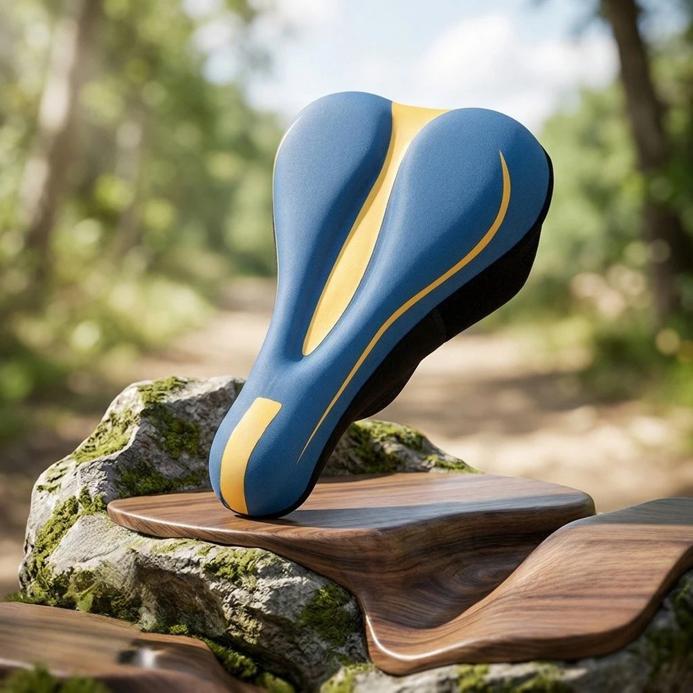 Silicone Bicycle Seat Cover Thickened Sponge Anti Slip Ventilation Hollow Groove For Mountain Road Bike Cycling Accessories