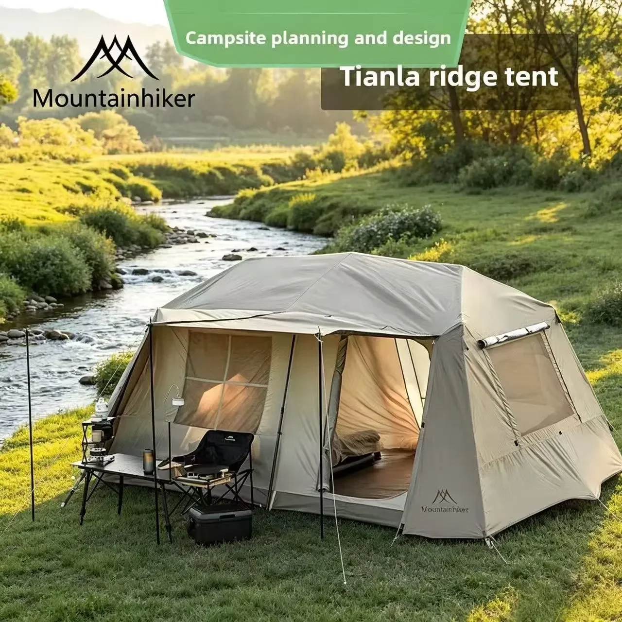 Automatic One-Button Tent Large Shell Shelter Ridge Design with Two Bedrooms And One Living Room for Outdoor Beach Living