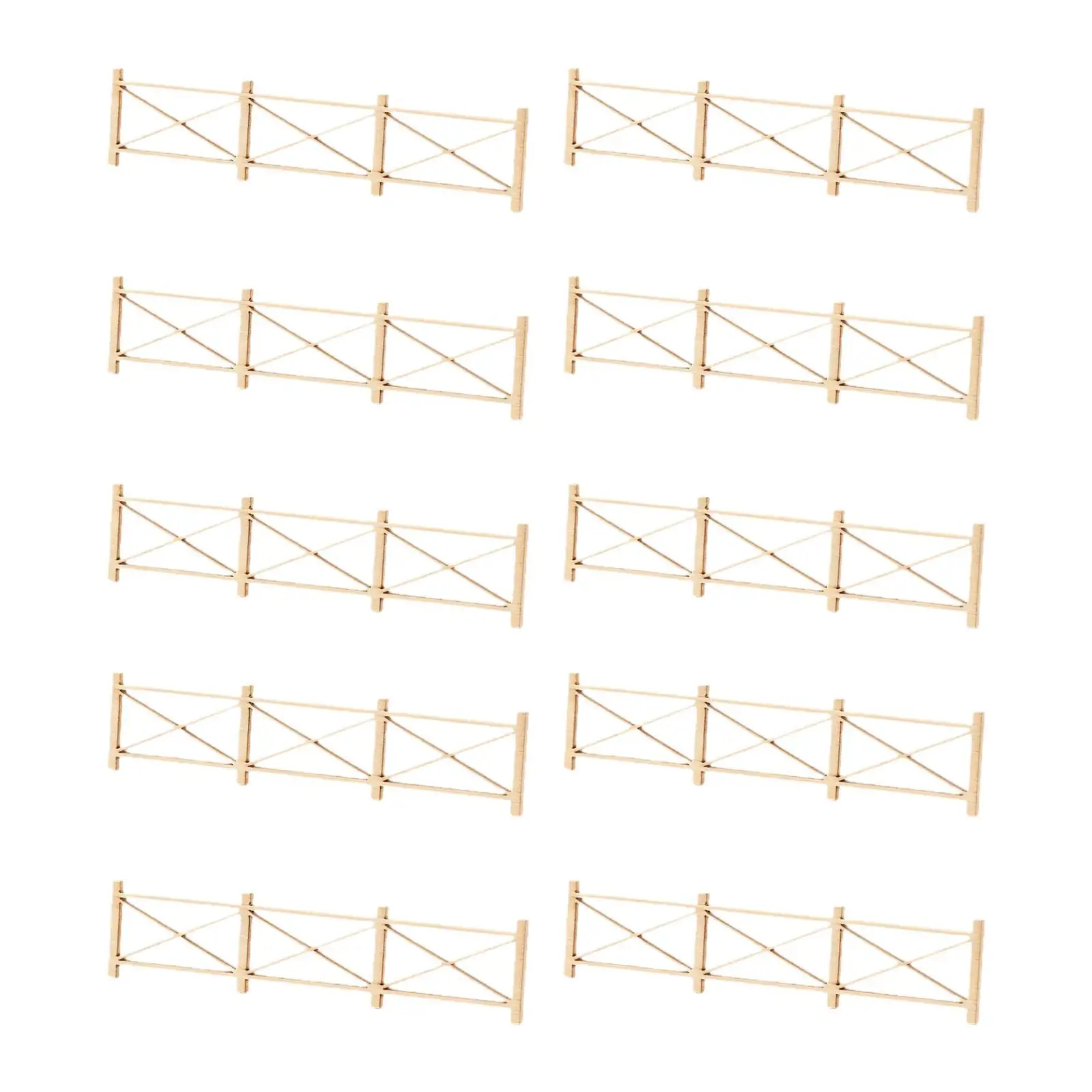 10x Mini Fences Model Crafts 1:50 Simulation Wooden Sand Table Decor Decoration