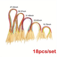 Multicolor Tube Circular Carbonized Bamboo Circular Knitting Needles 2mm-10mm Crochet Hooks Set Sewing Tools For Weave DIY Craft