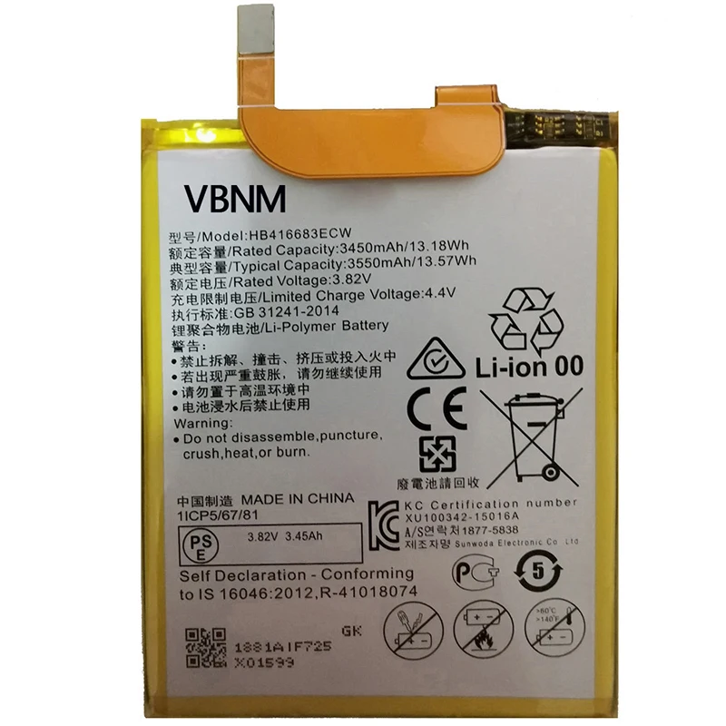 100% Original New HB416683ECW Real 3450mAh Battery for Huawei Google Ascend Nexus 6P H1511 H1512 Battery Fast Shipping+Tools