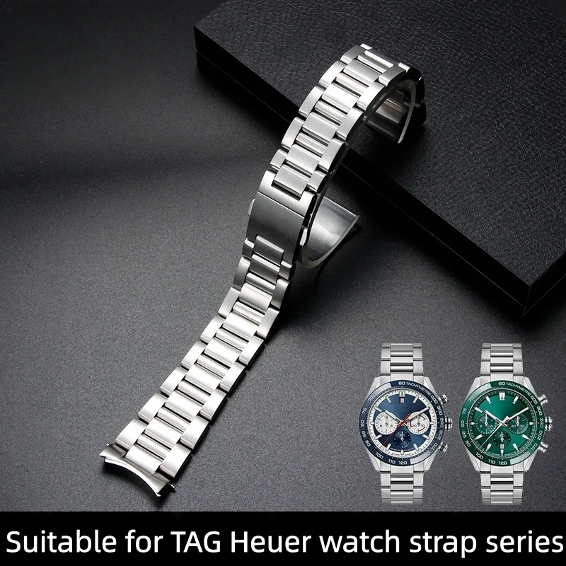 Solid Stainless Steel Strap 22mm Bracelet Watch Strap For Tag Heuer Calera Series Watch Accessories Band Steel Silver