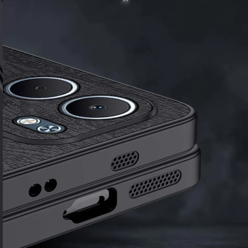 حافظة جلدية فاخرة لهاتف OPPO A5X 5G غطاء نسيج خشبي حماية كاملة قذائف صلبة لهاتف OPPO A5X CPH2725 حافظات هواتف A 5X