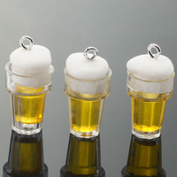 10pcs Cute Bubbling Drink Bottles Resin Charms Foamy Beer Cup Pendant for Diy Necklace Earring Keychain Jewelry Making Findings