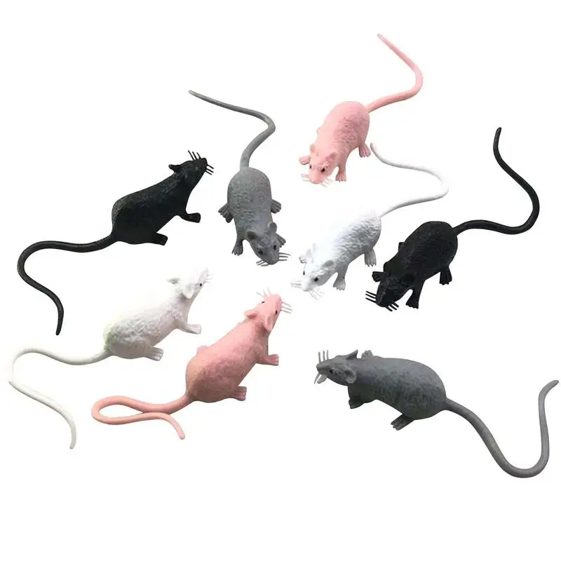 

Small Rat Fake Mouse Model Prop Halloween Gift Toy Party Decor Practical Jokes Novelty Funny Toys For Kids Gift 8 PCS