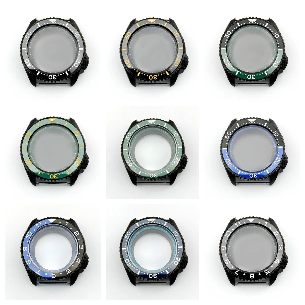 NEITON Black SKX Watch Case Crown at 4 O'Clock for SKX007 NH35 4R36 Steel Cases Sapphire Crystal MOD Accessories
