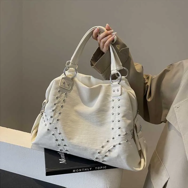 المألوف النايلون برشام تحت الإبط حمل حقيبة المرأة حقيبة كتف كبيرة ركاب حقيبة Sli الخريف الاتجاه الشباب لون نقي حقائب حقيبة يد #3
