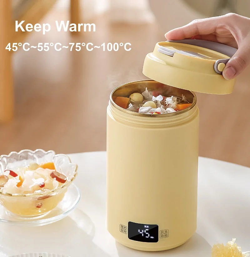 800ml Multifunctional Electric Stew Pot 12h Reservation Health Kettle Mini Electric Cooker Portable Electric Cup Auto Keep Warm