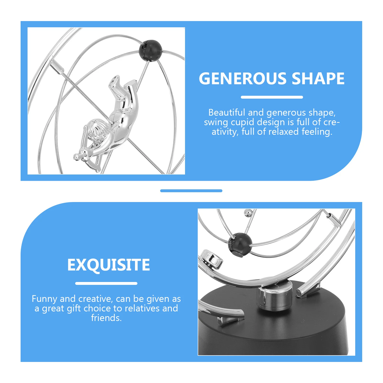 

Perpetual Motion Swing Adornment Chic Cupid Desktop Ornament Office Table Gadget Home Decompression Decor
