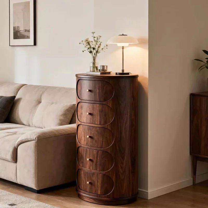 wind North American black walnut chest of drawers Modern living room minimalist chest of drawers Solid wood storage cabinet