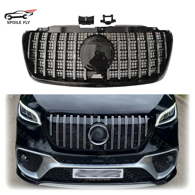 2018 для Benz Sprinter Van W907 GT Style Facelift, верхний автомобильный бампер, сетчатая решетка для губ, передняя гоночная решетка, вентиляционная крышка радиатора 2018 для Benz Sprinter Van W907 GT Style Facelift, верхний автомобильный бампер, сетчатая решетка для губ, передняя гоночная решетка, вентиляционная крышка радиатора