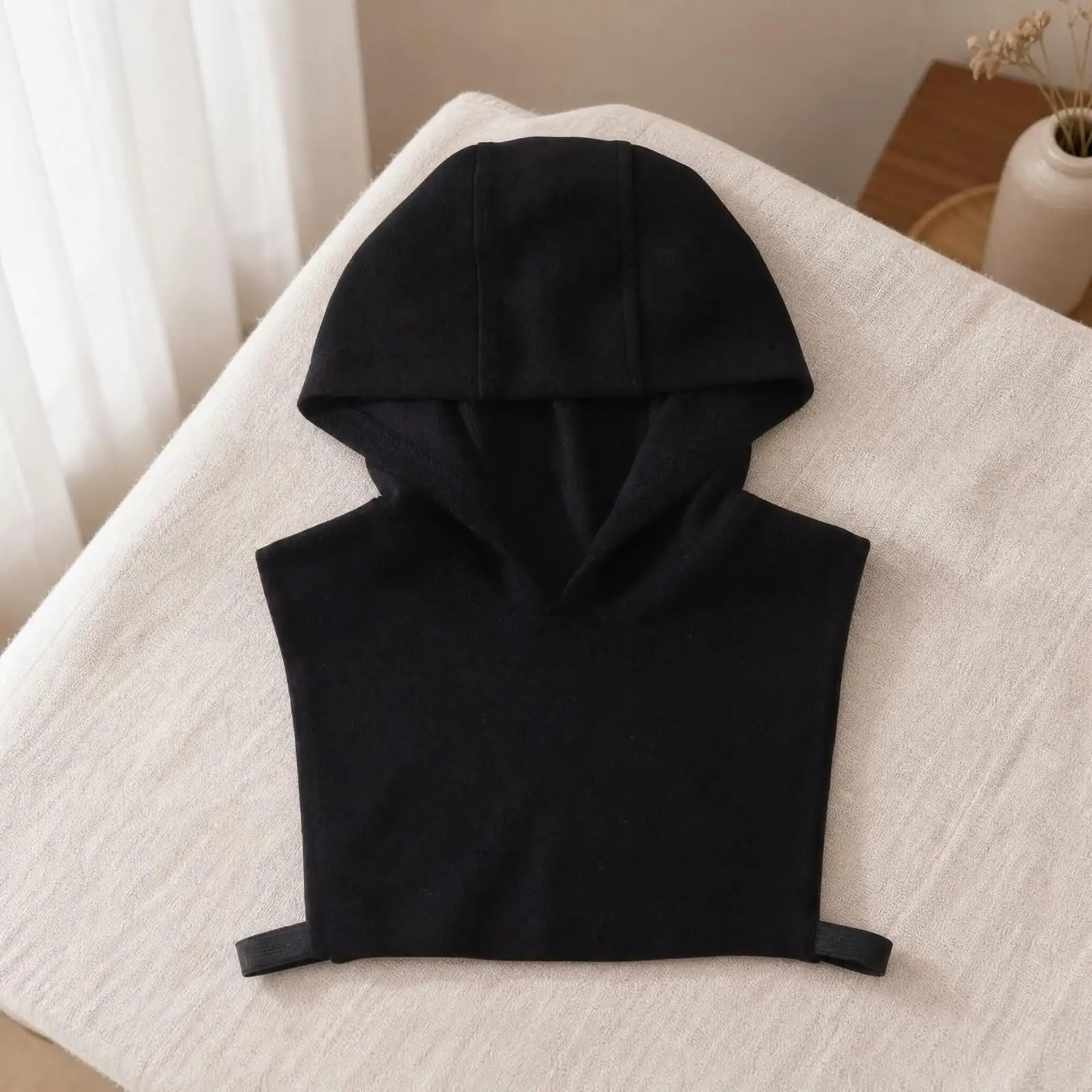 Women Sleeveless Polyester Hooded Collar Vest for Shirts Sweaters Outerwear Open Armholes Neat Stitch Casual Daily view 4