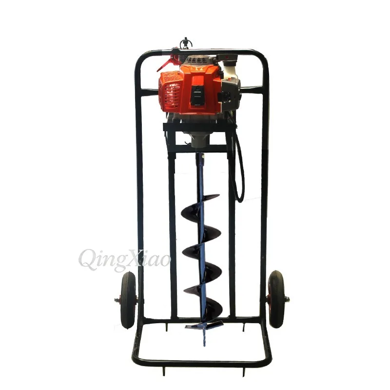 Hand Push 48 Earth Auger High Power Digging Machine Soil Drilling Pile Hole Digger For Orchard Fertilization