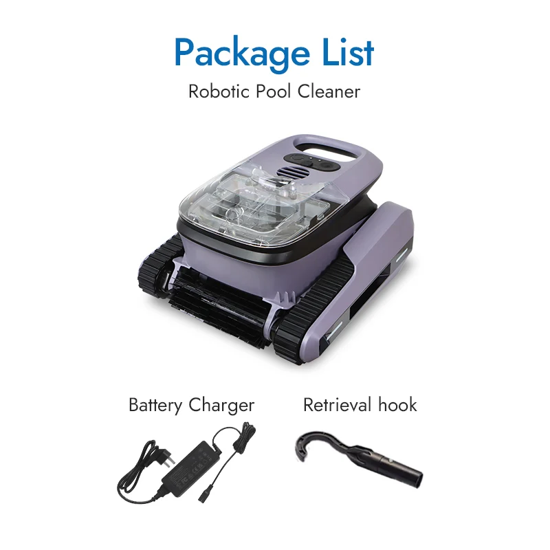 Robotic Pool Cleaner, Wall-Climbing Vacuum for Waterline Cleaning, Automatic Cordless Tool for Hotel Resort Public Pools