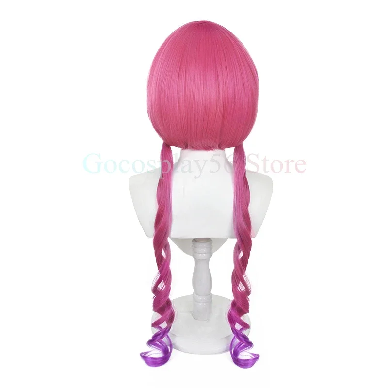 Ilulu Wig Kobayashi-san Chi no Maid Dragon Cosplay Gradient Pink Purple Long Curly Twin Ponytails Heat Resistant Synthetic Hair