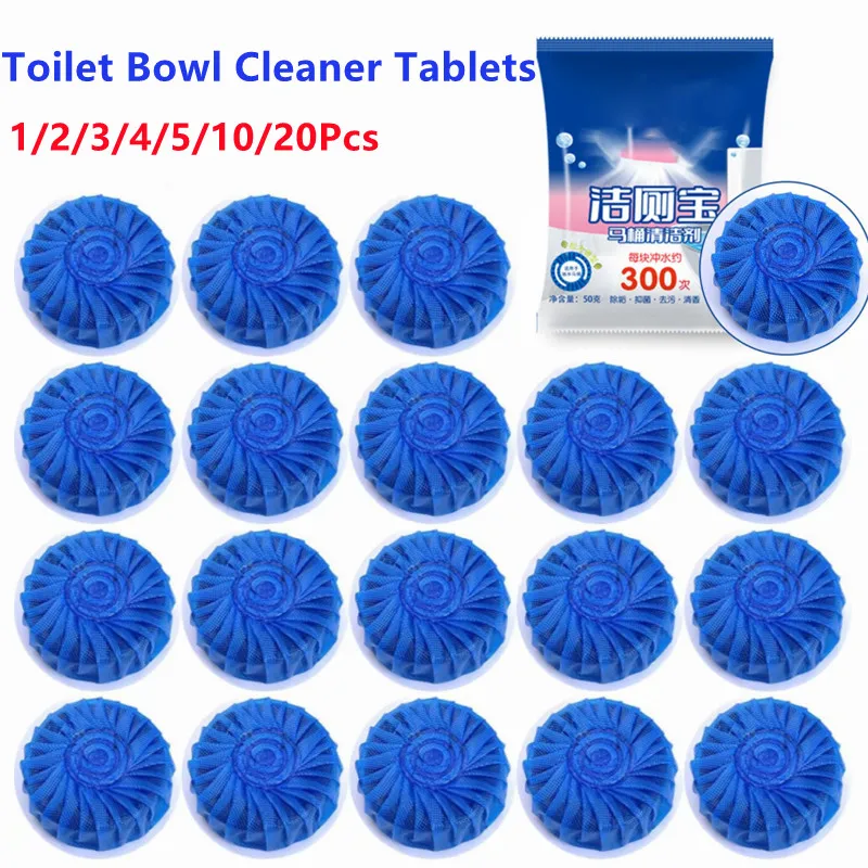 Toilet Bowl Cleaner Tablets Automatic Toilet Tank Long-Lasting Cleaners Stains Remover Bathroom Safe Descaling Deodorizing