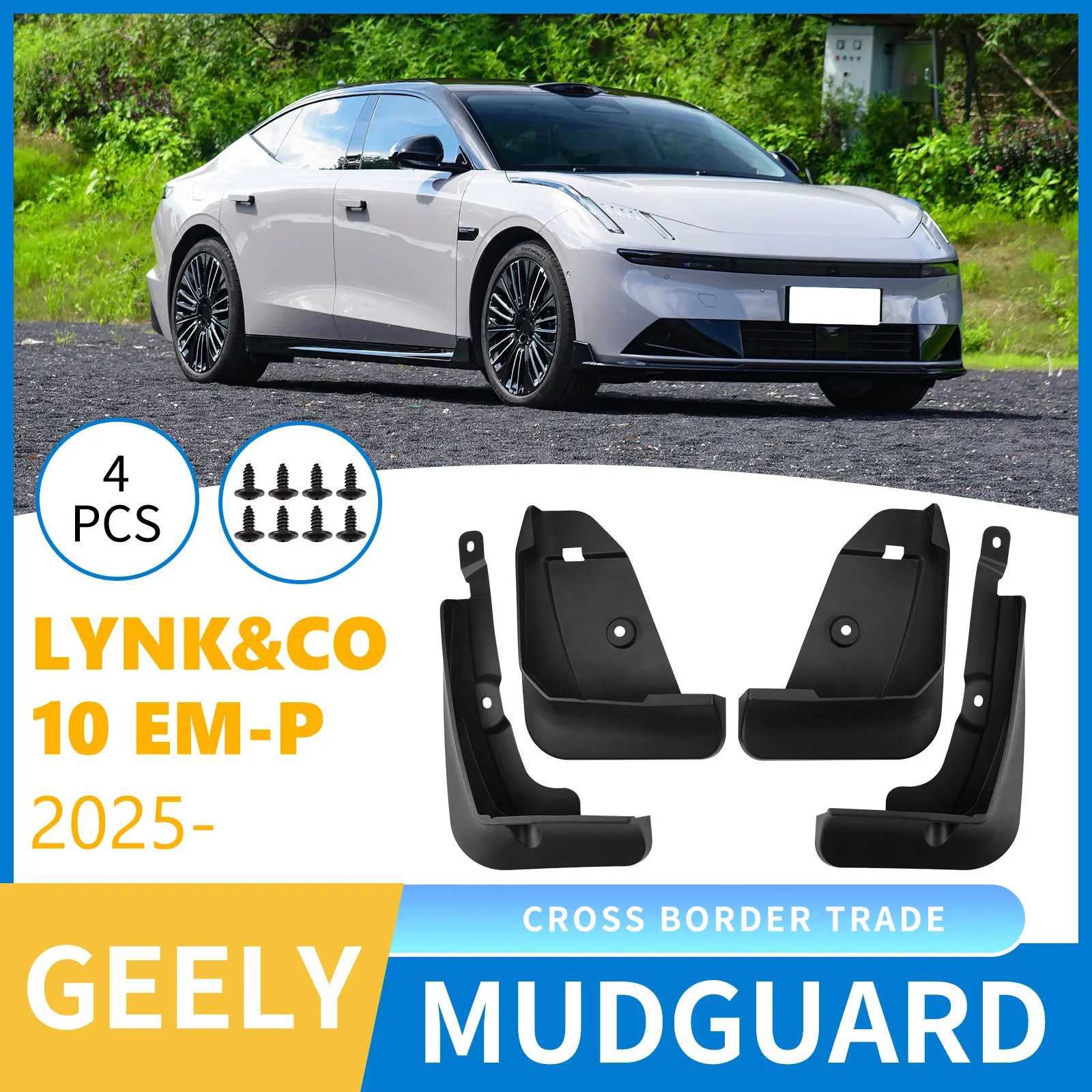 

For Geely LYNK&CO 10 EM-P 2025 car tire mudguard sheet,Mudflaps Front Rear Flares Splash Guards Cover Car Accessorie