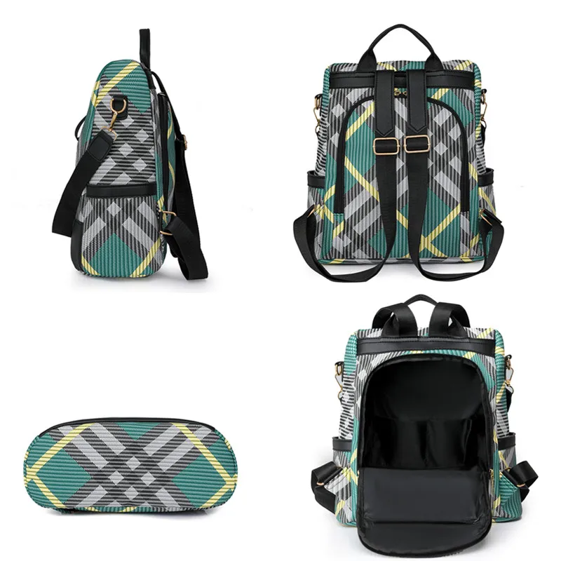 ريترو ستايل عالية السعة حقائب النساء مكافحة سرقة تصميم حقيبة الظهر عادية السفر بولي Leather الجلود الإناث حقيبة الظهر المرأة حقائب كتف جديدة