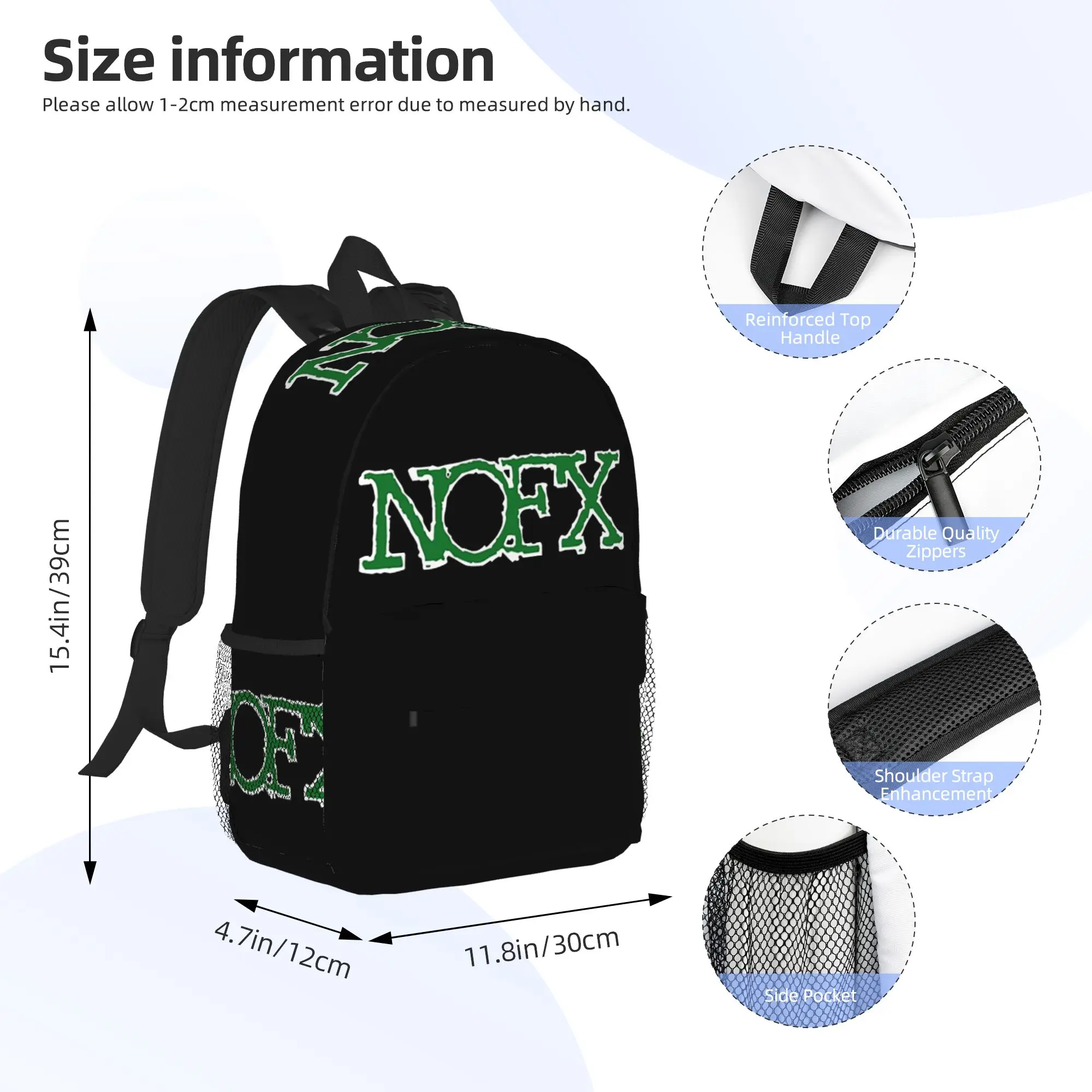Nofx Band Final Tour Skull Backpack Hot Sale Daypack Large Capacity Boys Girls BookBag Shoulder Bags for Men Women School Bag