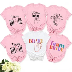 Future Team Bride Squad T-shirt Woman Bachelorette Party Single Farewell Y2k Tops Evjf Tees Ring Finger Bridal Wedding Blouse