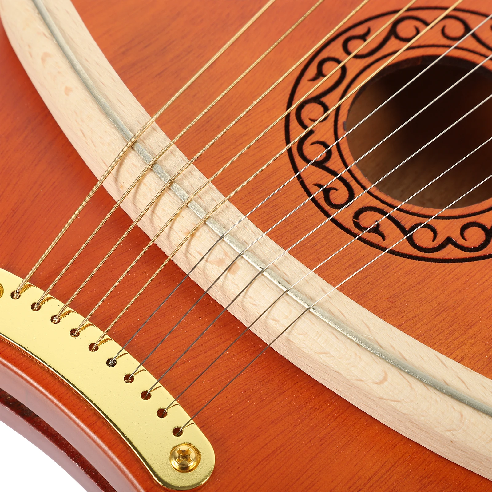 

1Set Lyre Harp Wood Body 10 String Metal Tuning Wrench Portable Ancient Style String Instrument Gift Wood Lyre Harp