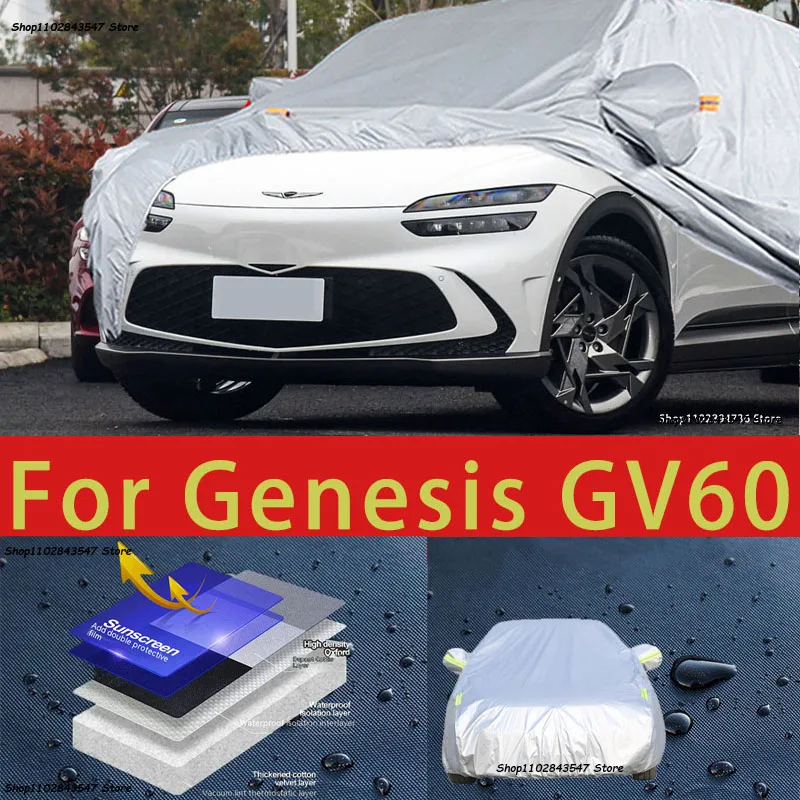 

For Genesis GV60 Outdoor Protection Full Car Covers Snow Cover Sunshade Waterproof Dustproof Exterior Car accessories