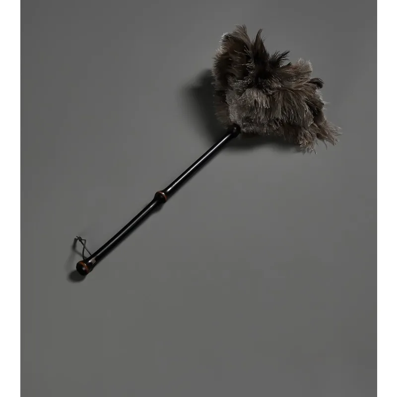 Ostrich hair duster, bamboo extended furniture dust duster, tea room dust duster household anti-static light