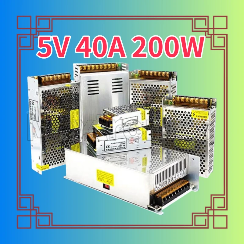 Switch Power Transformer for signage Full-color Scrolling LED Display Advertising Screen LED Strip AC110V/220V to DC 5V 40A 200W