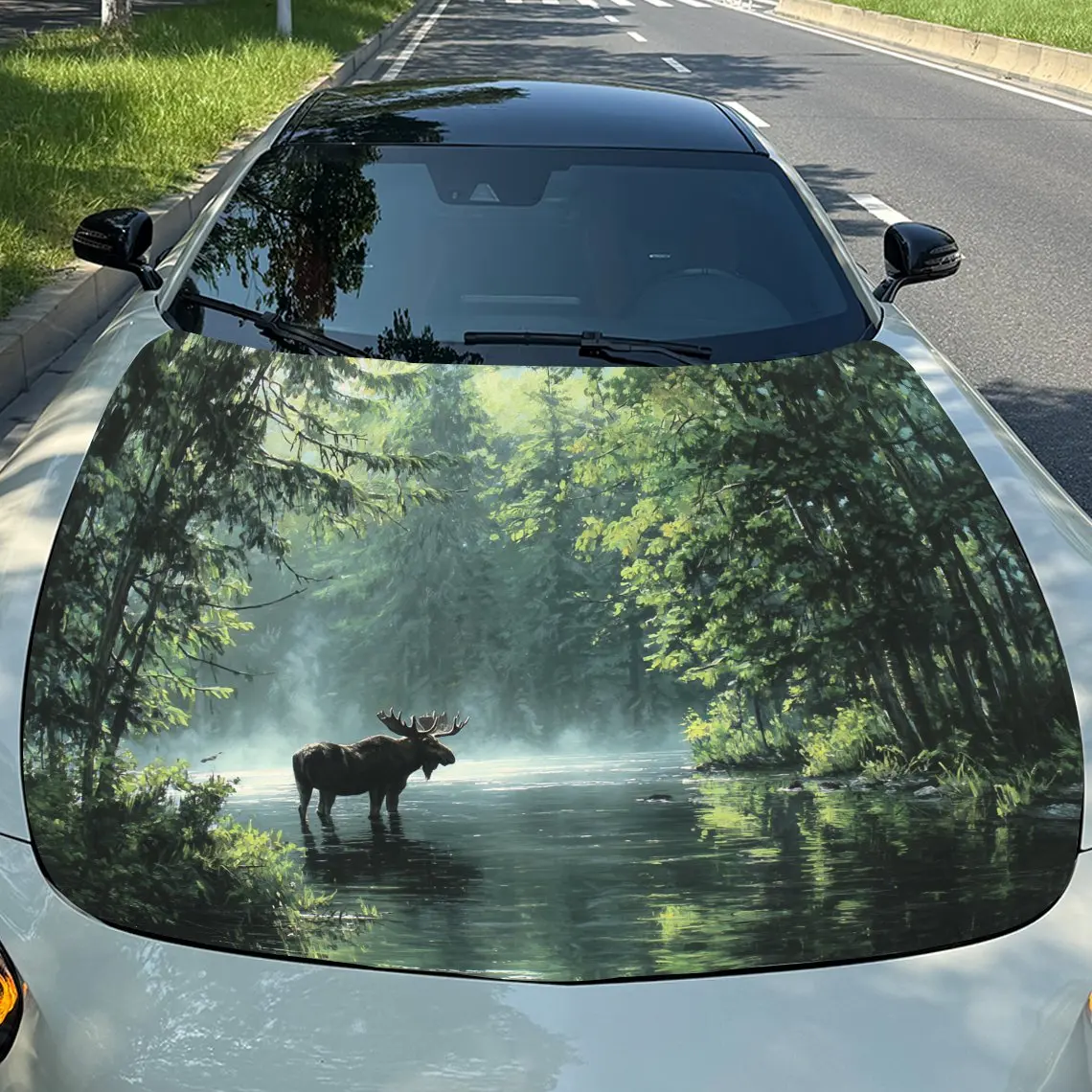 

Виниловая наклейка «Дикий лось» — универсальный бумажный материал, обертка на капот автомобиля, наклейка на внешний капот автомобиля, модификация автомобиля Gr