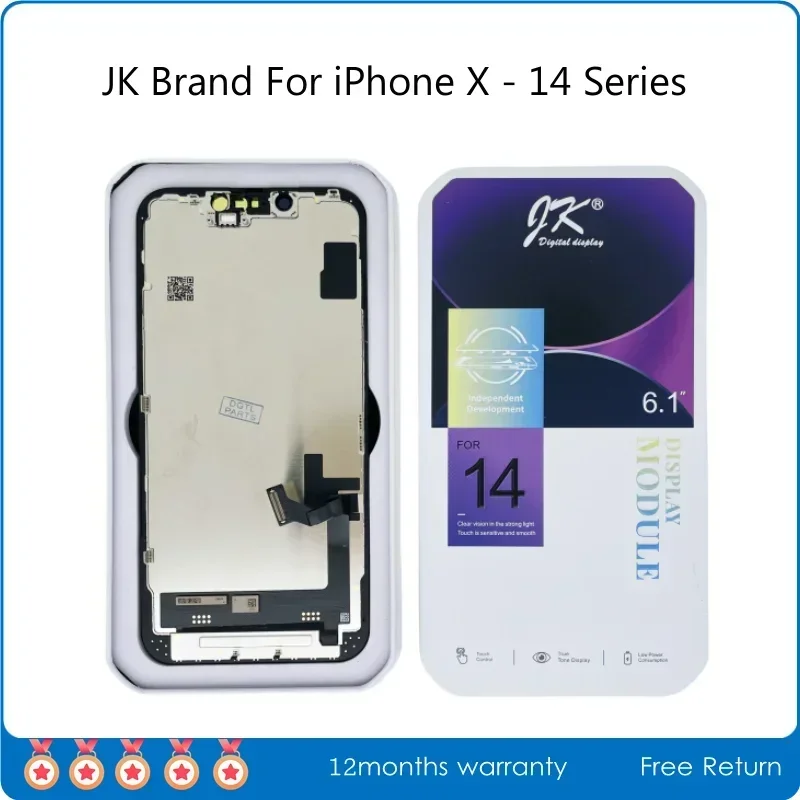 JK Soft incell Screen For iPhone X XR XS Max 11 12 13 14 Pro LCD Display Touch Digitizer No Dead Pixel Replacement Parts