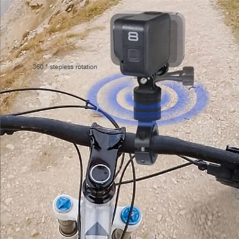 B31B 360° Rotating Damping Anti-Vibration Bicycle Camera Clip Mount for GoPro for DJI Osmo Action Aluminum Alloy