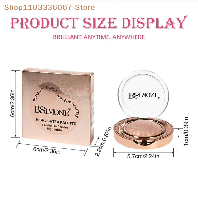 [MP]1Pc BSIMONE ไฮไลท์เตอร์พาเลทท์ ไฮไลท์เตอร์เนื้อชิมเมอร์ประกายมุก ให้ผิวเปล่งประกายอย่างเป็นธรรมชาติ เนื้อเนียนละเอียด แป้งเบคค์ คิวตี้ คอสเมติกส์ เมคอัพ