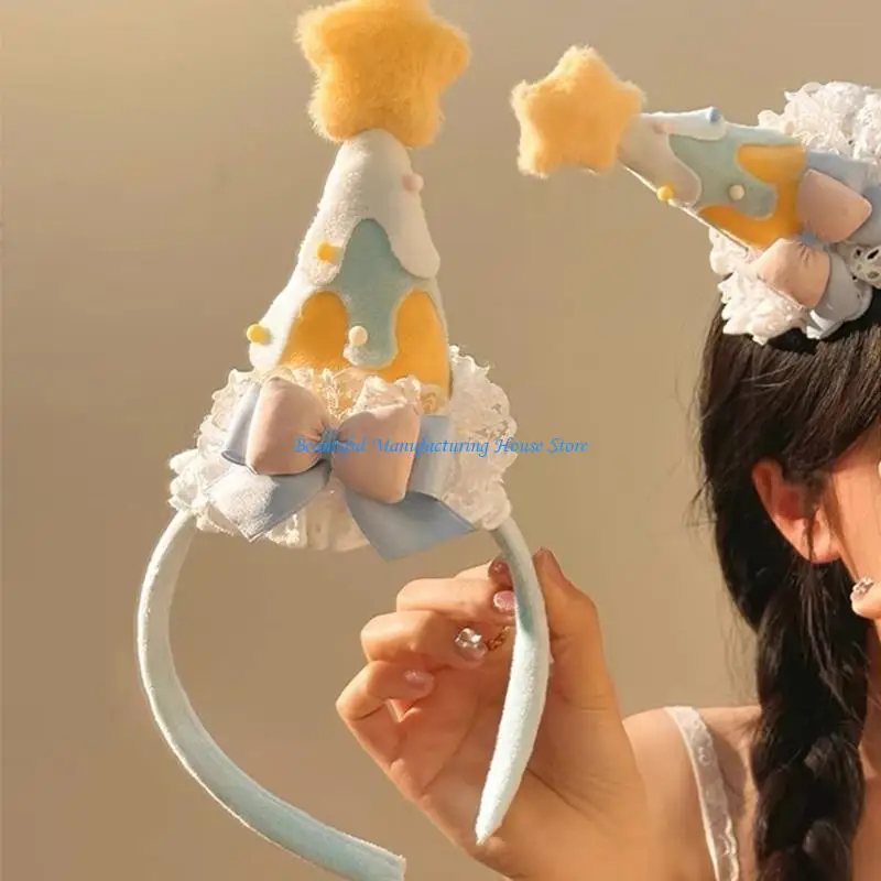 E56A Lovely Star Bowknot Hairhoop Decorative Headwear Hair Clip For Children Adult