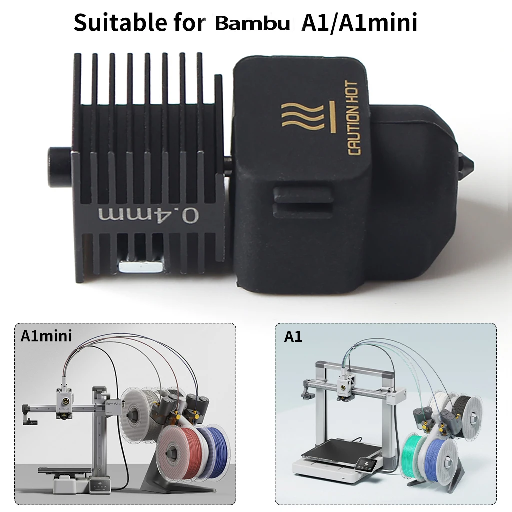 for Bambu Lab A1/A1 Mini A1 Hotend 0.4mm Hardened Steel Nozzle 3D Printer Part