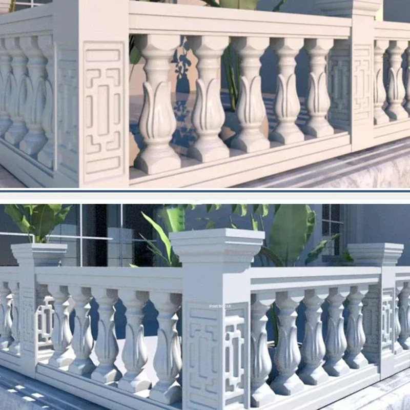 European Roman Column Railing Mold for Villa Balcony Garden Buildings Household Cast-in-place Cement Handrail Garden Fence Mold