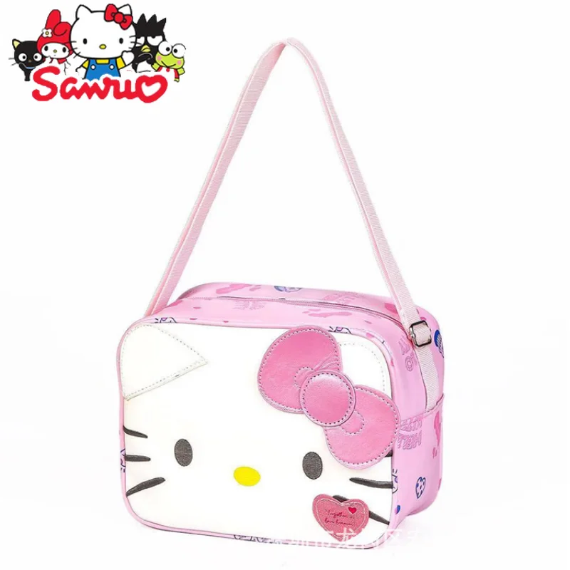 MINISO Melody Kuromi Hello Kitty Cinnamoroll Pochacco Cartoon Kids Shoulder Bag Pink Girl Princess Travel Fashion Cross-body Bag