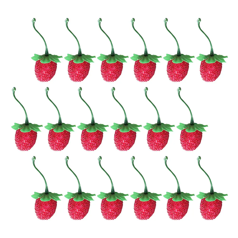

20Pcs Simulation Strawberry Artificial Fake Fruit Lifelike Photo Props Reusable Plastic Berry Decoration Artificial Berry