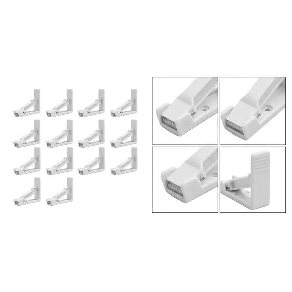 Table Cover Holder Clips for Dining Tables - Clear ABS Tablecloth Clamps Compatible with Flat and Slightly Textured Surfaces