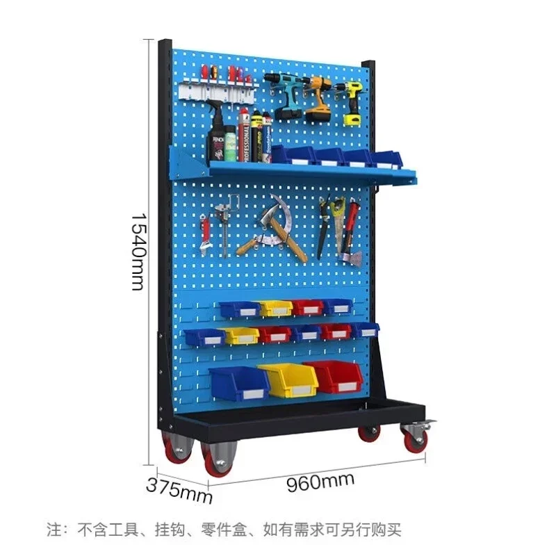 Ermai tool rack workshop repair parts hook square hole hole plate rack single-sided three-layer movement