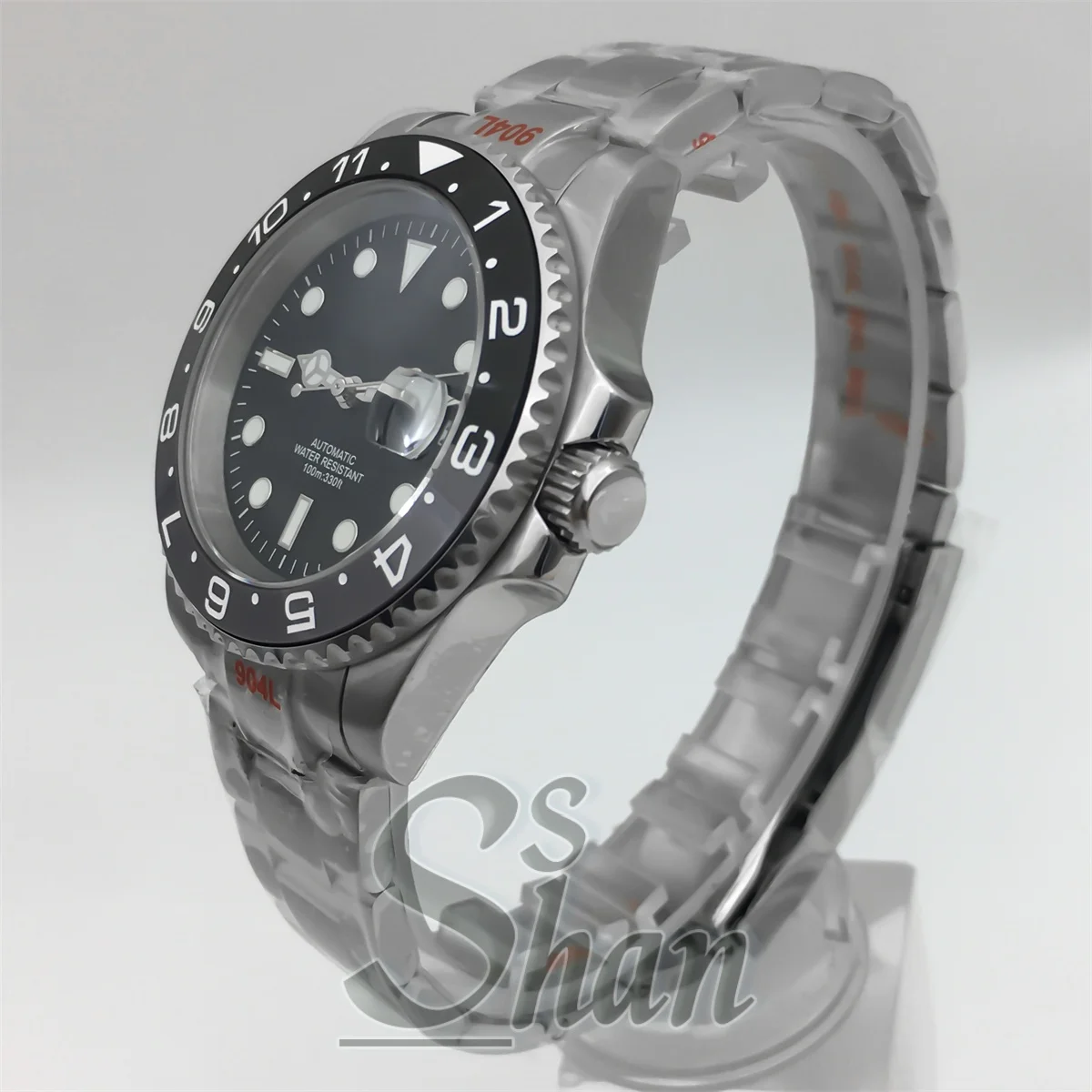 ساعة رجالية فاخرة 38 ملم 40 ملم NH35A PT5000 حركة أوتوماتيكية إطار سيراميك أسود ورمادي زجاج ياقوتي قرص مضيء وأيدي