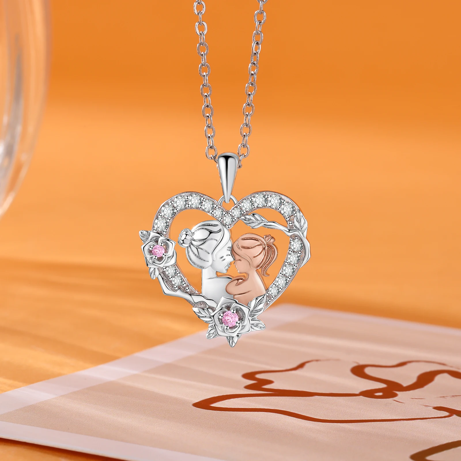 Personalisierte Halskette mit Anhänger für Mutter und Tochter, Herzschmuck, individueller Name, Muttertagsgeschenk für Frauen, Mutter, Ehefrau, Oma, Nana