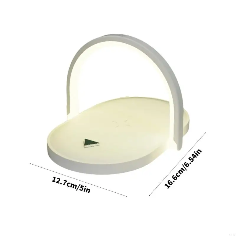 Energy Saving Foldable Adjustable LED Night Light With 15W Fast Wireless Charging For Bedside Desk Office Tablet Use K1KF