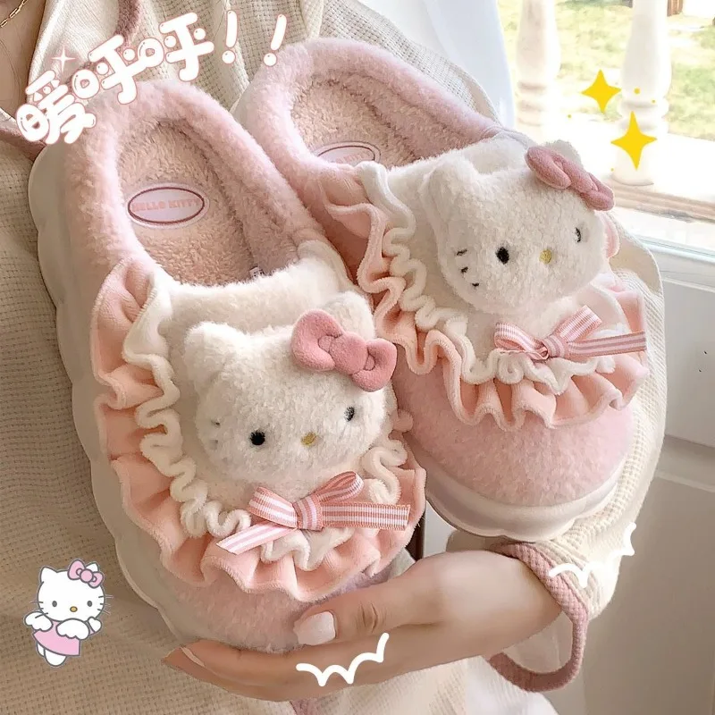 Sanrio Hello Kitty kuromi My melody anime cartoon cute cotton pantofole creative kawaii warm antiscivolo pantofole da casa all'ingrosso