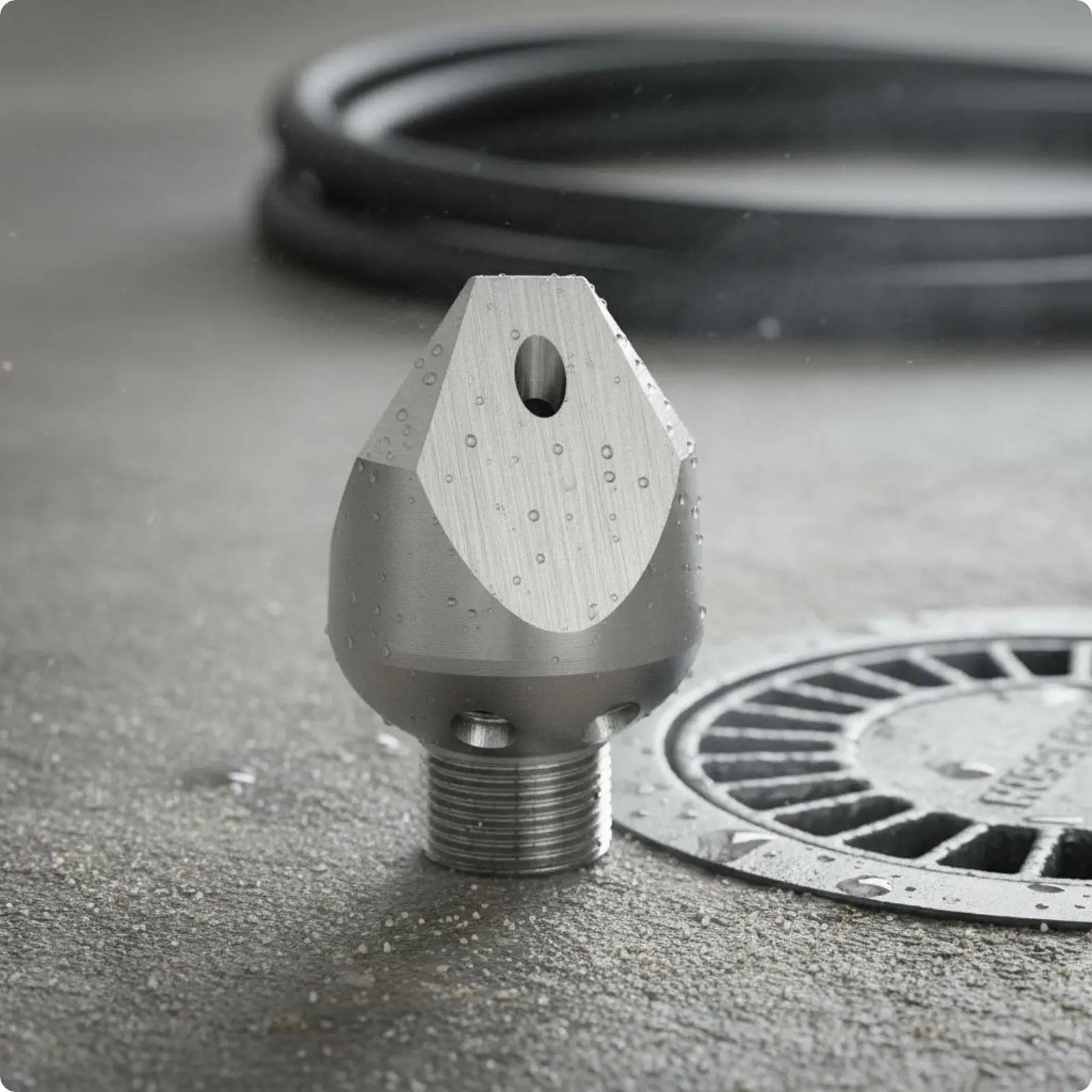 High Pressure Hose Nozzle Stainless Steel Drain Cleaning Nozzle for Routine Plumbing and Sewer Jet Maintenance Work