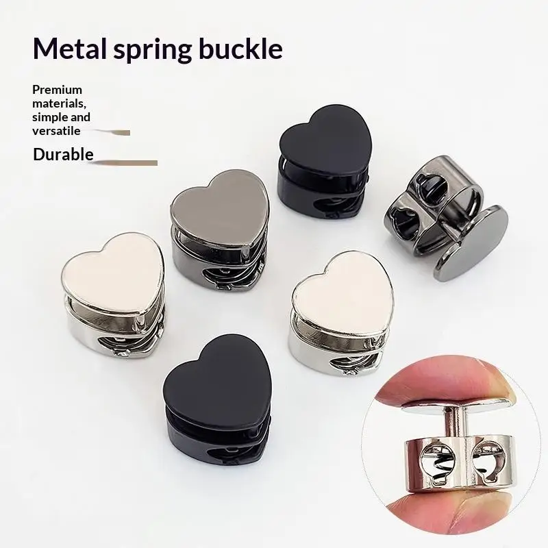 Heart Shaped Zinc Alloy Spring Buckles 5 Pack Sturdy Durable Clasps for DIY Handmade Bag Charm Making Projects