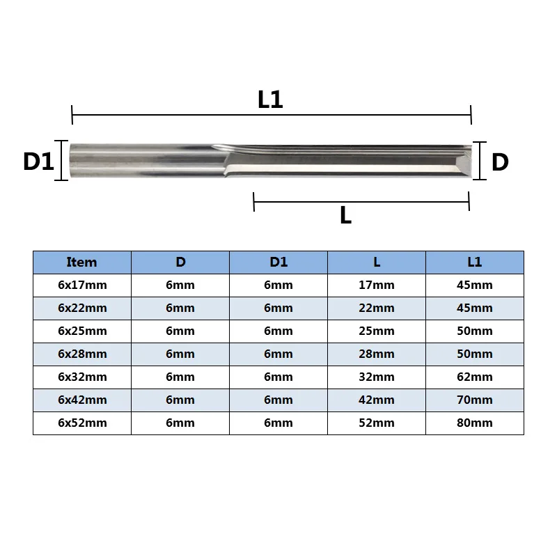 Imagem -03 - Slot Reto Fresa Carbide End Mill Flauta Mdf Plástico Cortador de Madeira Cnc Machine Router Bit mm mm Shank 10 Pcs