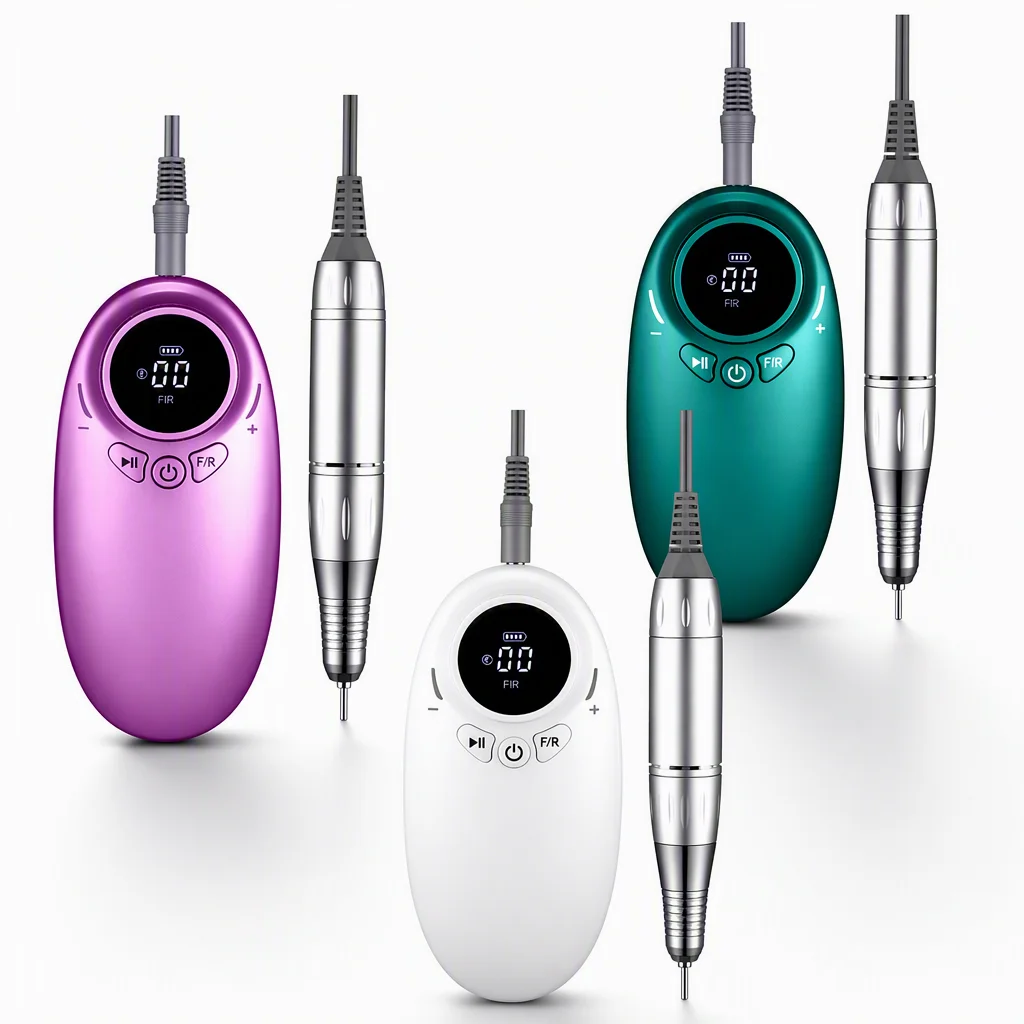 Cordless Nail Drill 35000RPM Portable Rechargeable Electric Nail File Efile Compact Acrylic Gel Nails Manicure Pedicure Kit