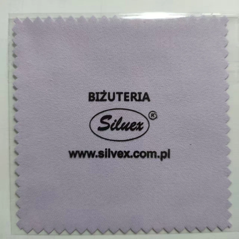 100pcs Custom Logo Free 8x8cm Silver Polishing Jewelry Cleaning Anti Tarnish Reusable Soft Wiping Cloth Jewelry  Suede Cloth