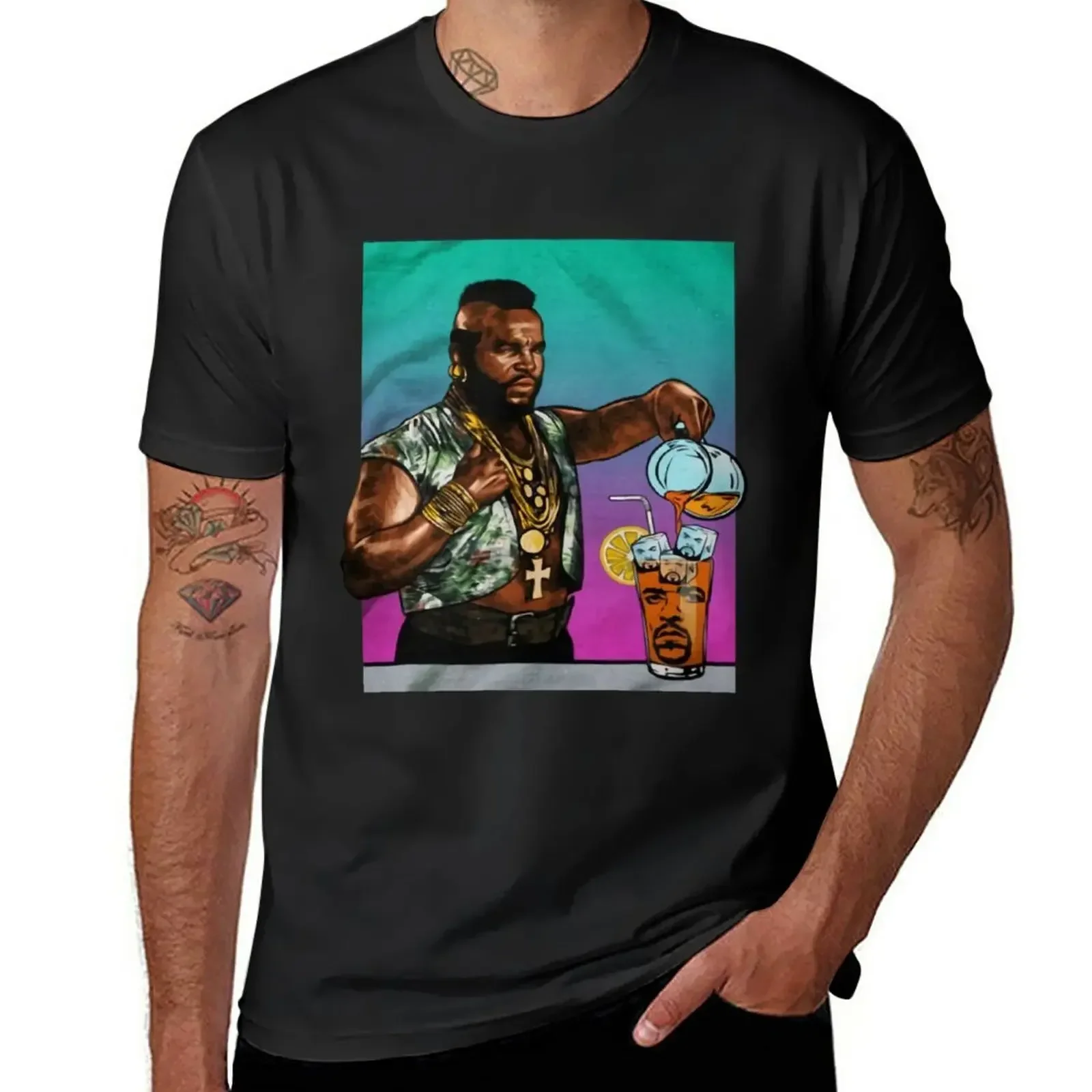 Mr T Drinking #Iced Tea #Ice #Cube - #Ice #Cube in #Iced Tea Inspired T-Shirt oversized mens graphic t-shirts