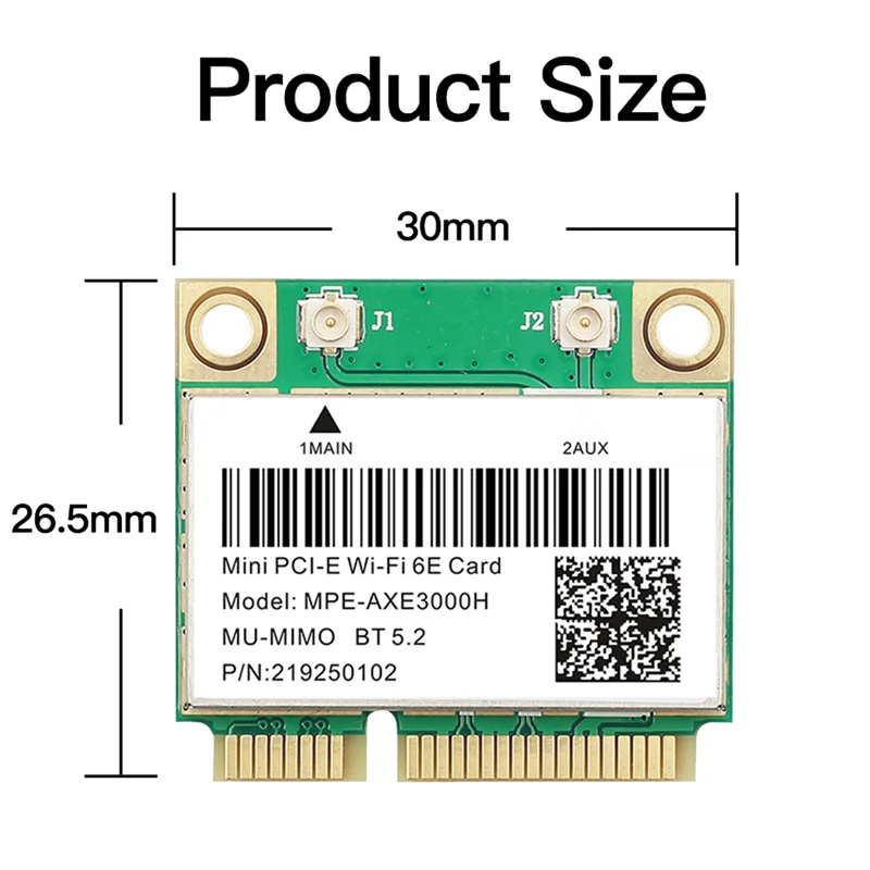 MPE-AXE3000H WiFi Card WiFi 6E 2400Mbps Mini PCI-E Card